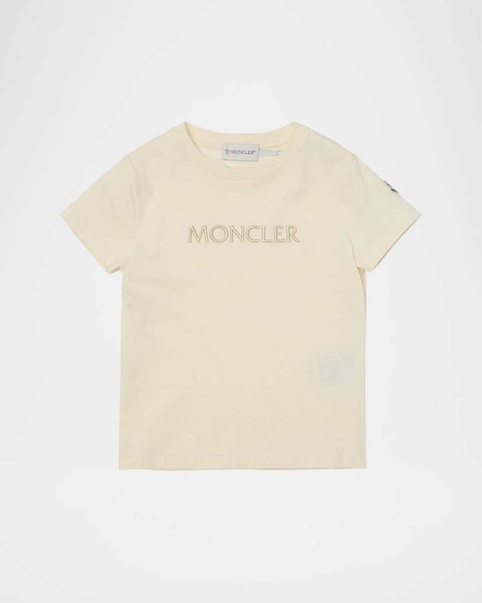 Girl's Tonal Logo Embroidery Short-Sleeve T-Shirt, Size 4-